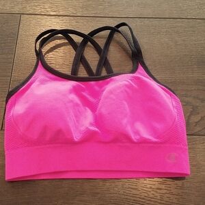 Champion Pink Criss Cross Back Strappy Sports Bra Size Small